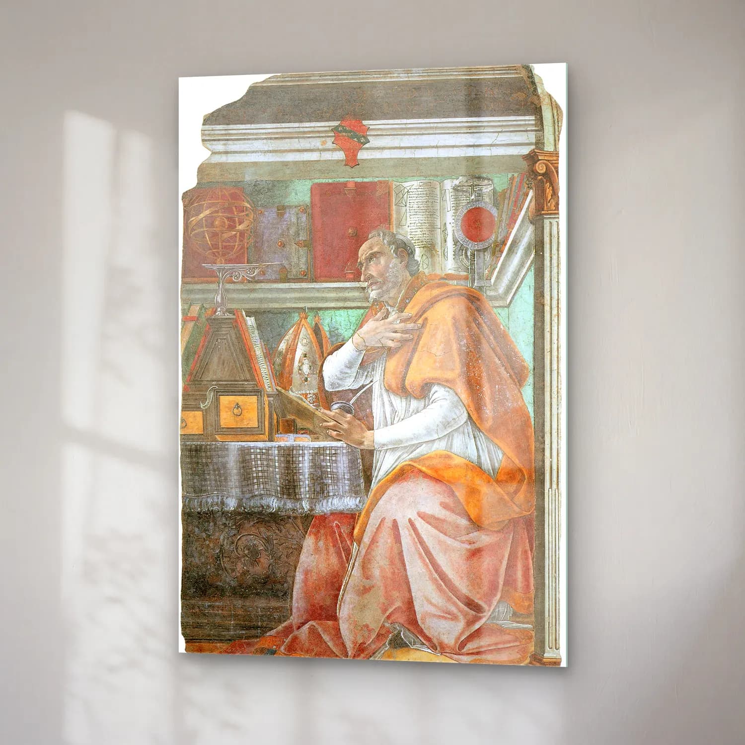 Sandro Botticelli – Dini Sahne – Turuncu Tonlar cam tablo — sağ açıdan görünüm