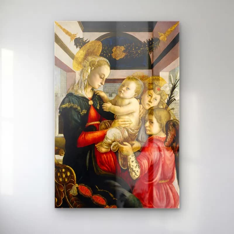 Sandro Botticelli – Dini Sahne No. 12 cam tablo — Sandro Botticelli – Dini Sahne No. 12 — yağlı boya dini sahne