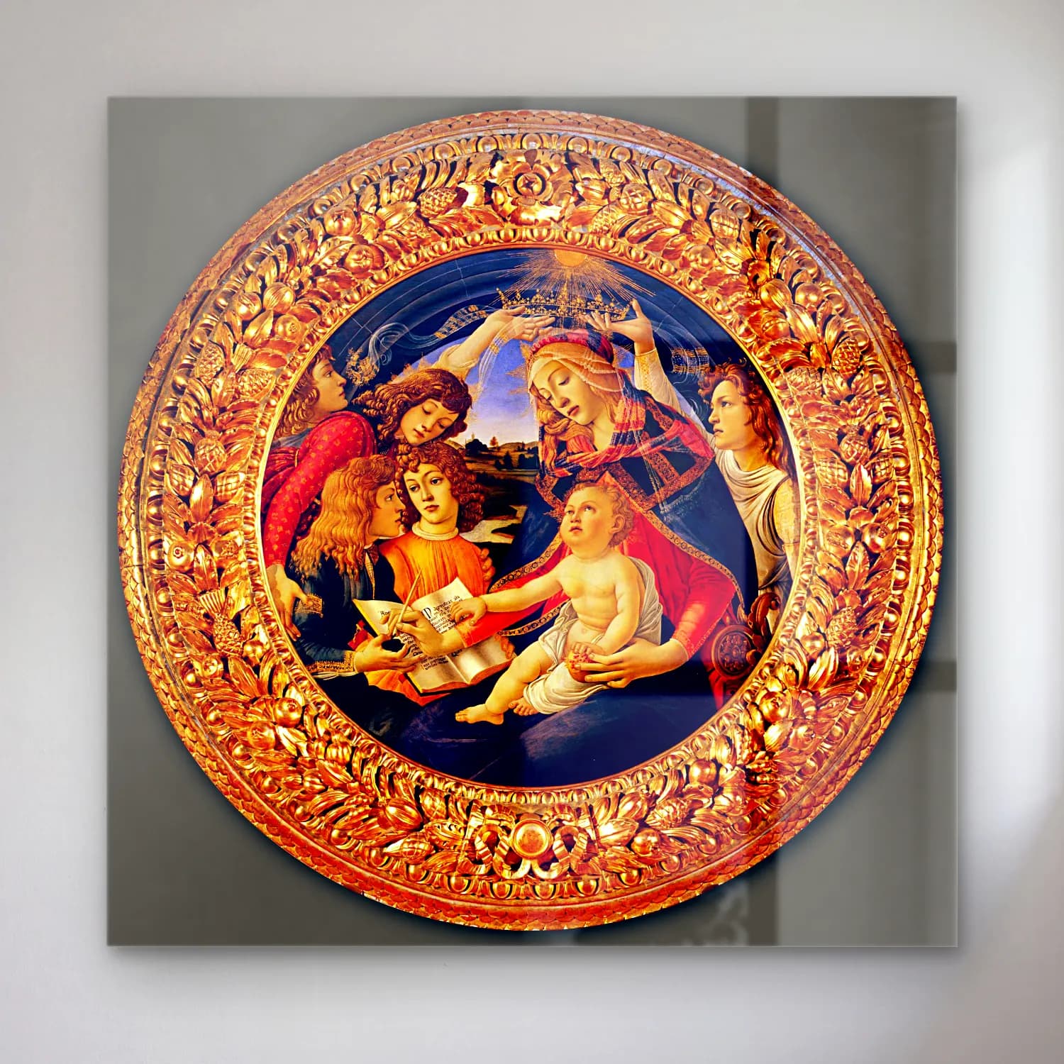 Sandro Botticelli – Dini Sahne No. 14 cam tablo — Sandro Botticelli – Dini Sahne No. 14 — yağlı boya dini sahne