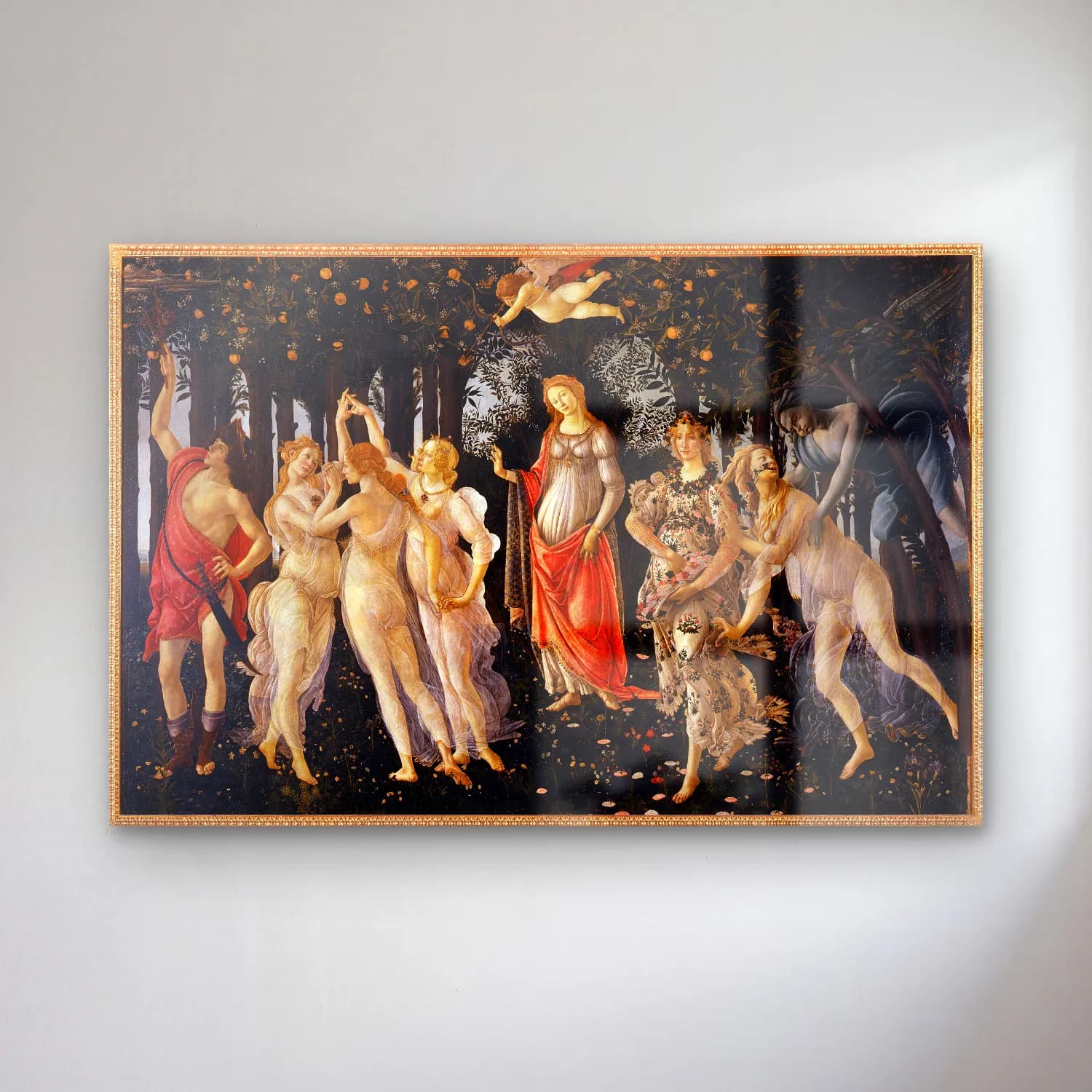 Sandro Botticelli – Mitolojik Sahne No. 4 cam tablo — Sandro Botticelli – Mitolojik Sahne No. 4 — empresyonist mitolojik sahne