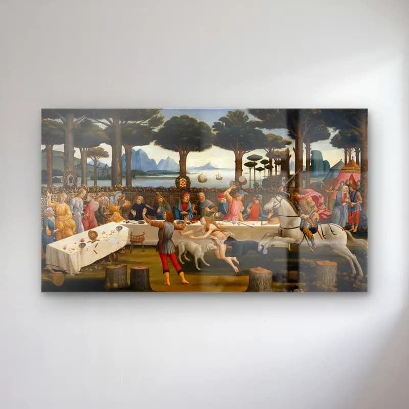 Sandro Botticelli – Dini Sahne – Pastel Tonlar cam tablo — Sandro Botticelli – Dini Sahne – Pastel Tonlar — empresyonist dini sahne