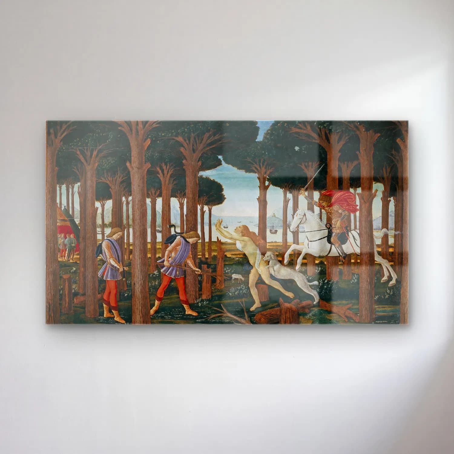 Sandro Botticelli – Mitolojik Sahne No. 6 cam tablo — Sandro Botticelli – Mitolojik Sahne No. 6 — empresyonist mitolojik sahne