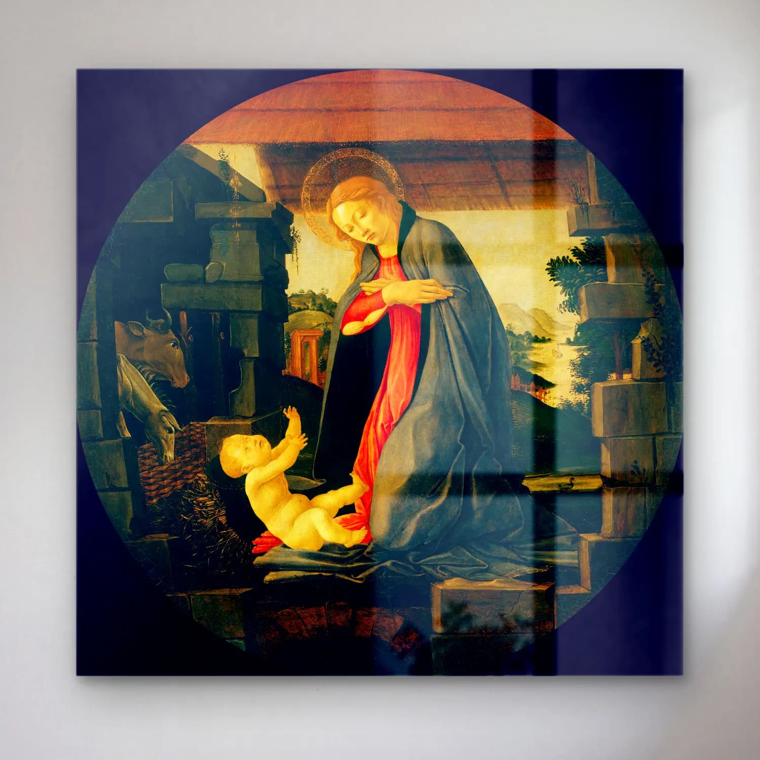 Sandro Botticelli – Dini Sahne No. 17 cam tablo — Sandro Botticelli – Dini Sahne No. 17 — yağlı boya dini sahne