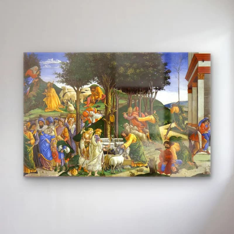 Sandro Botticelli – Dini Sahne No. 18 cam tablo — Sandro Botticelli – Dini Sahne No. 18 — yağlı boya dini sahne