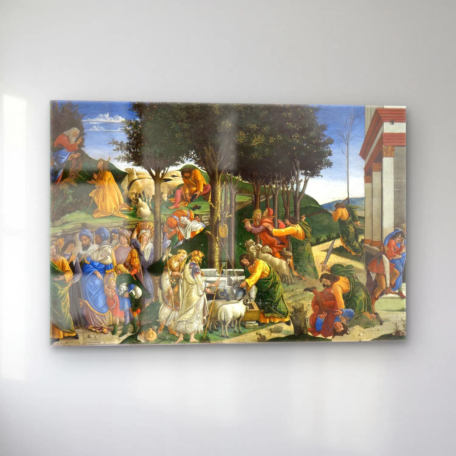 Sandro Botticelli – Dini Sahne No. 18 cam tablo — sol açıdan görünüm