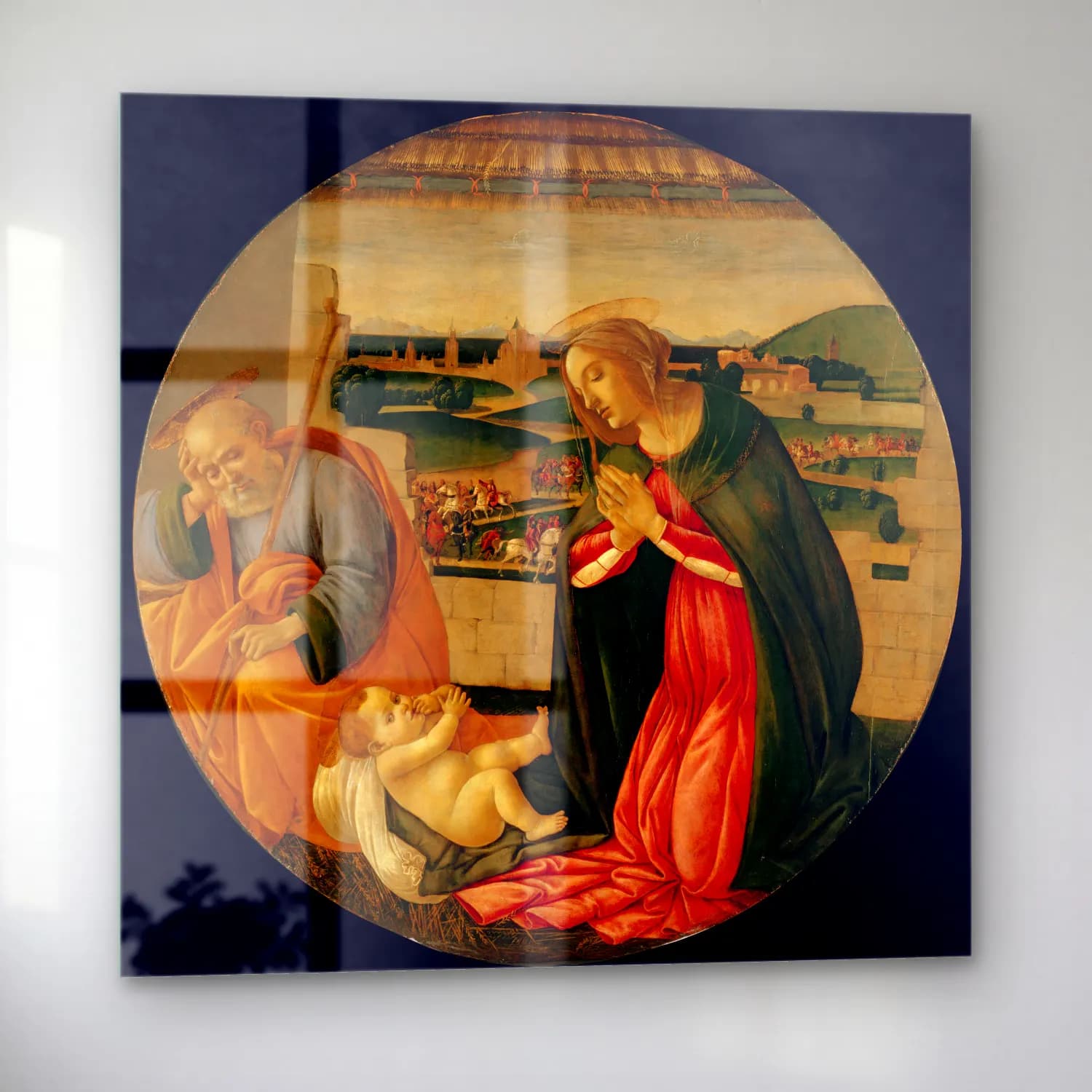 Sandro Botticelli – Dini Sahne No. 23 cam tablo — sol açıdan görünüm