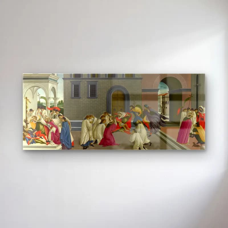 Sandro Botticelli – Dini Sahne No. 27 cam tablo — Sandro Botticelli – Dini Sahne No. 27 — yağlı boya dini sahne