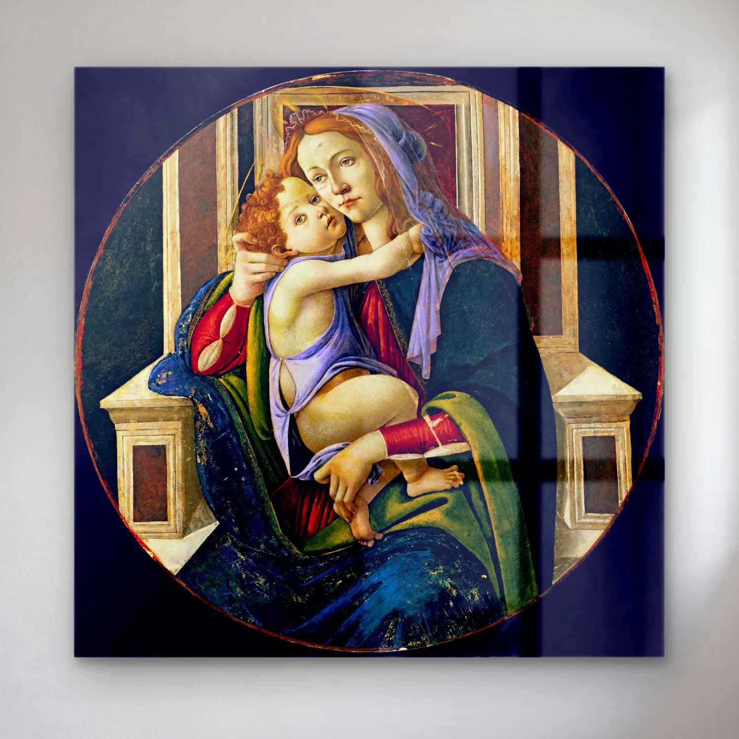 Sandro Botticelli – Anne ve Çocuk No. 5 cam tablo — Sandro Botticelli – Anne ve Çocuk No. 5 — yağlı boya anne ve çocuk