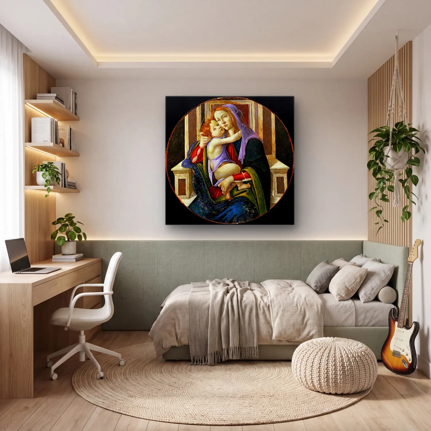 Sandro Botticelli – Anne ve Çocuk No. 5 cam tablo — genç odasında