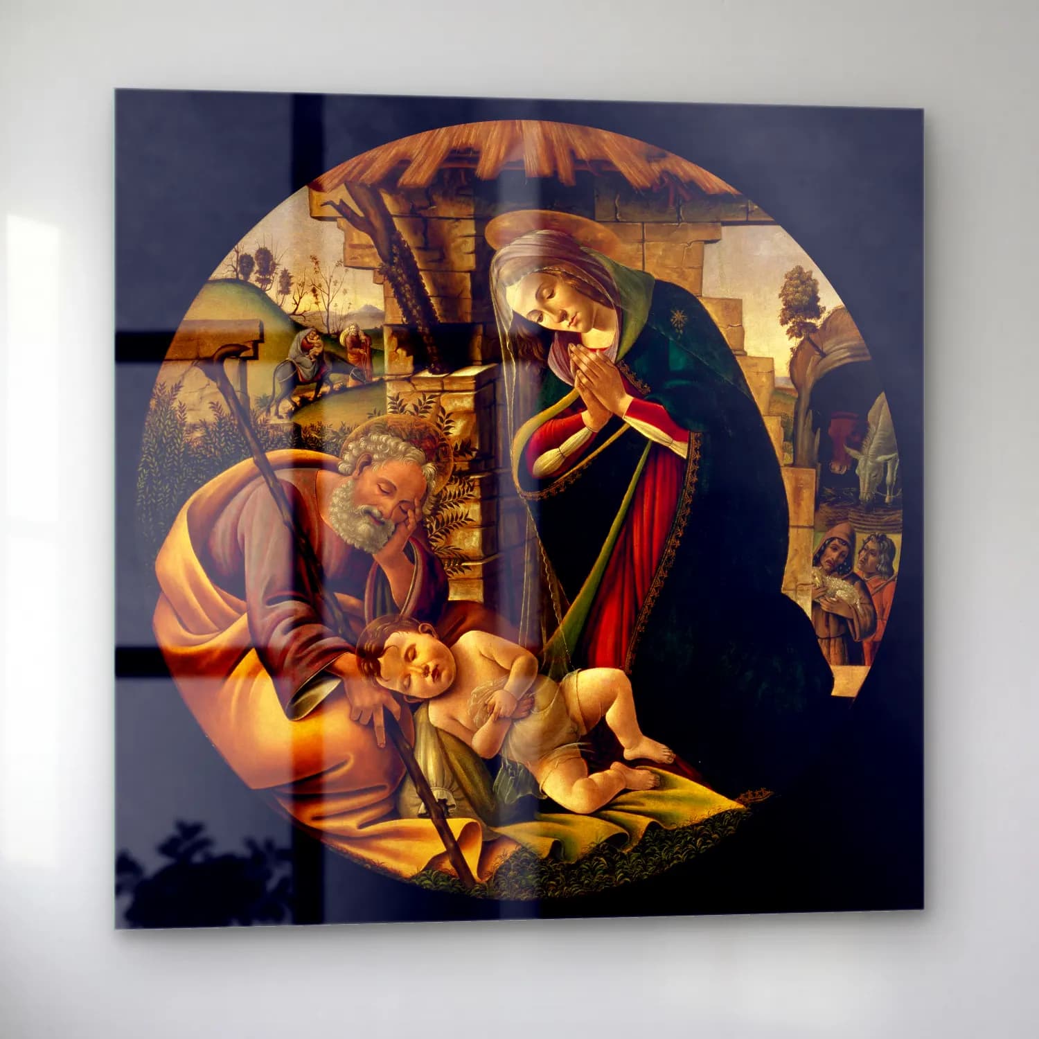 Sandro Botticelli – Dini Sahne No. 29 cam tablo — sol açıdan görünüm