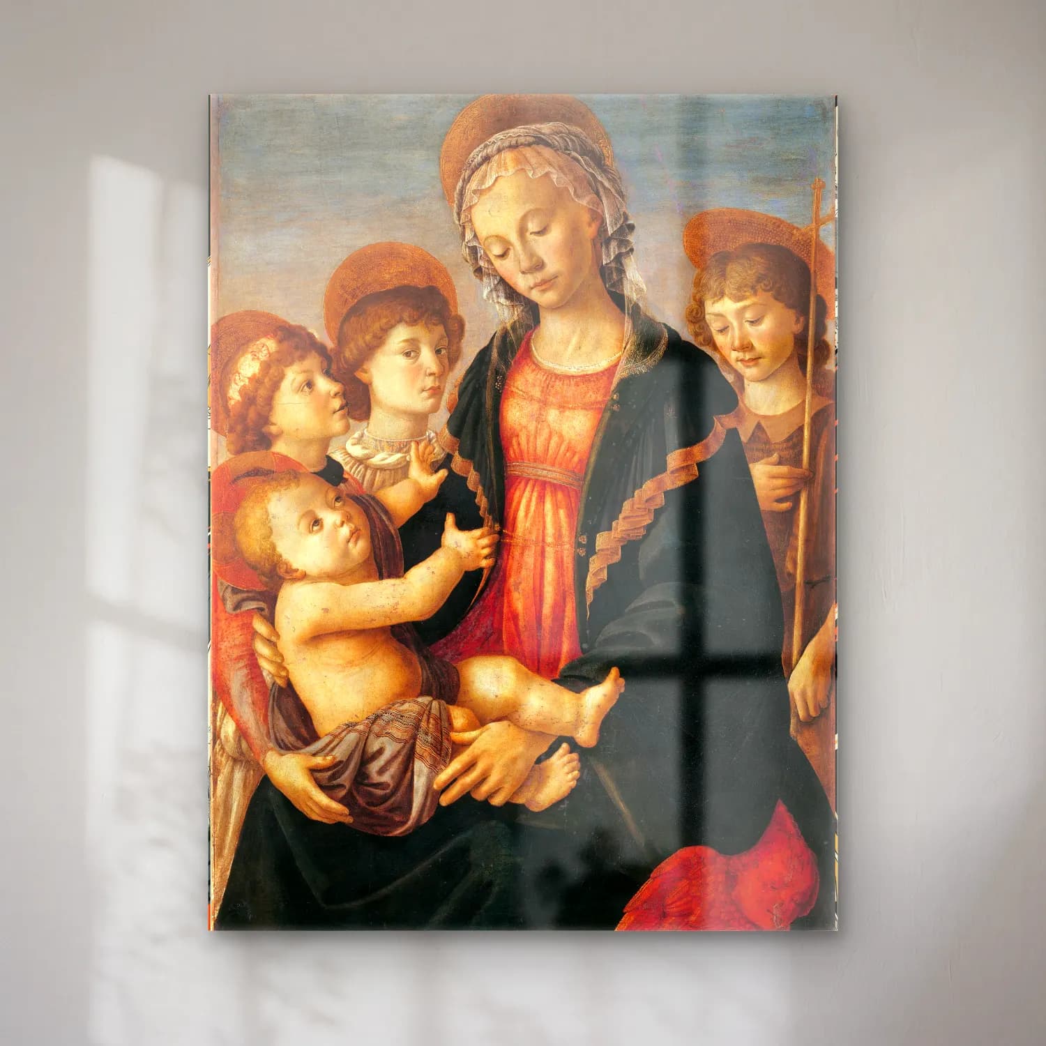 Sandro Botticelli – Dini Sahne No. 36 cam tablo — Sandro Botticelli – Dini Sahne No. 36 — yağlı boya dini sahne