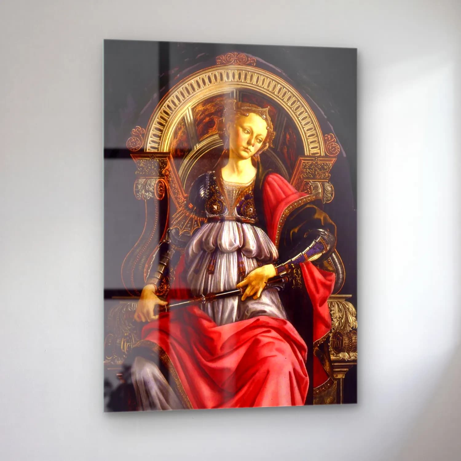 Sandro Botticelli – Şövalye cam tablo — sol açıdan görünüm