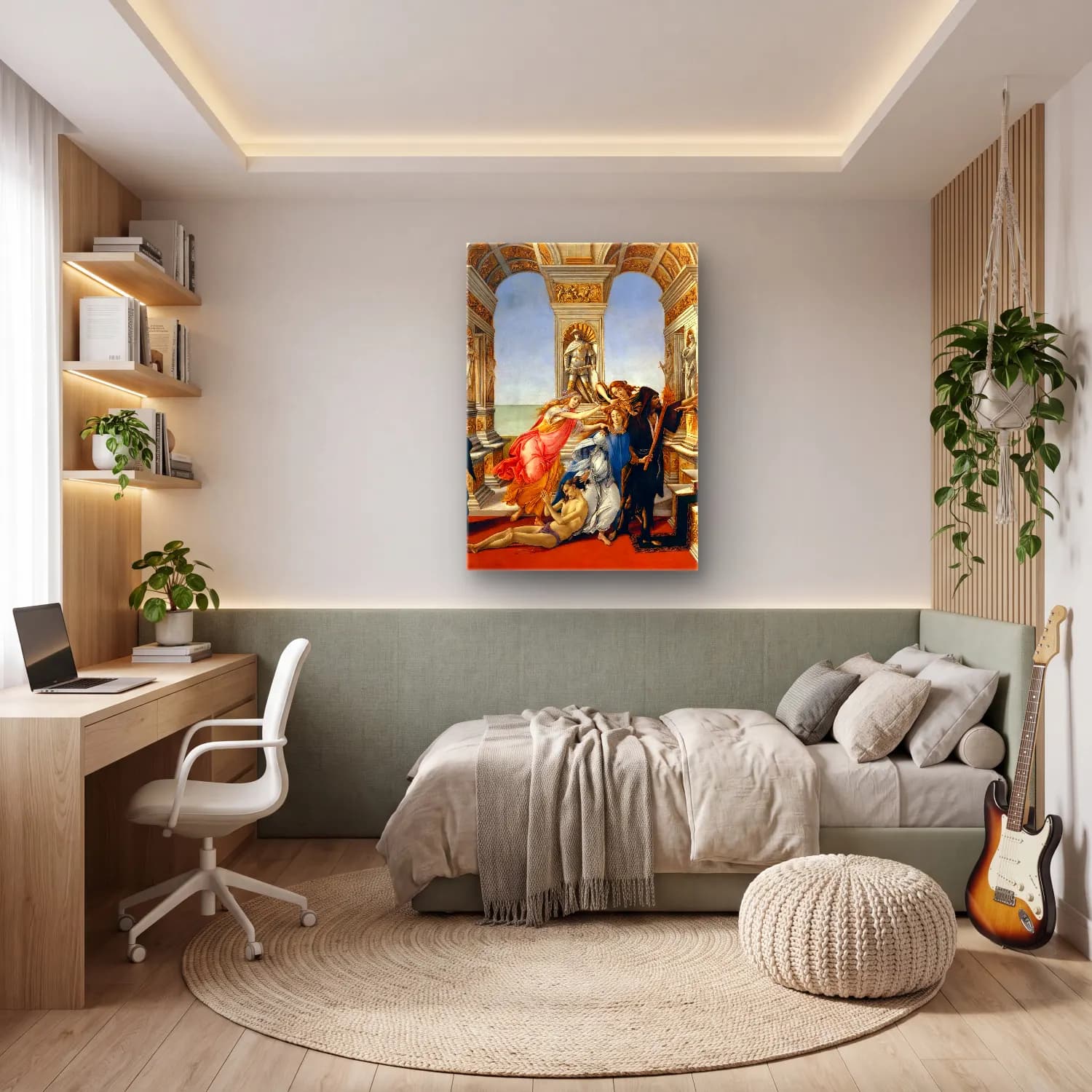Sandro Botticelli – Dini Sahne cam tablo — genç odasında