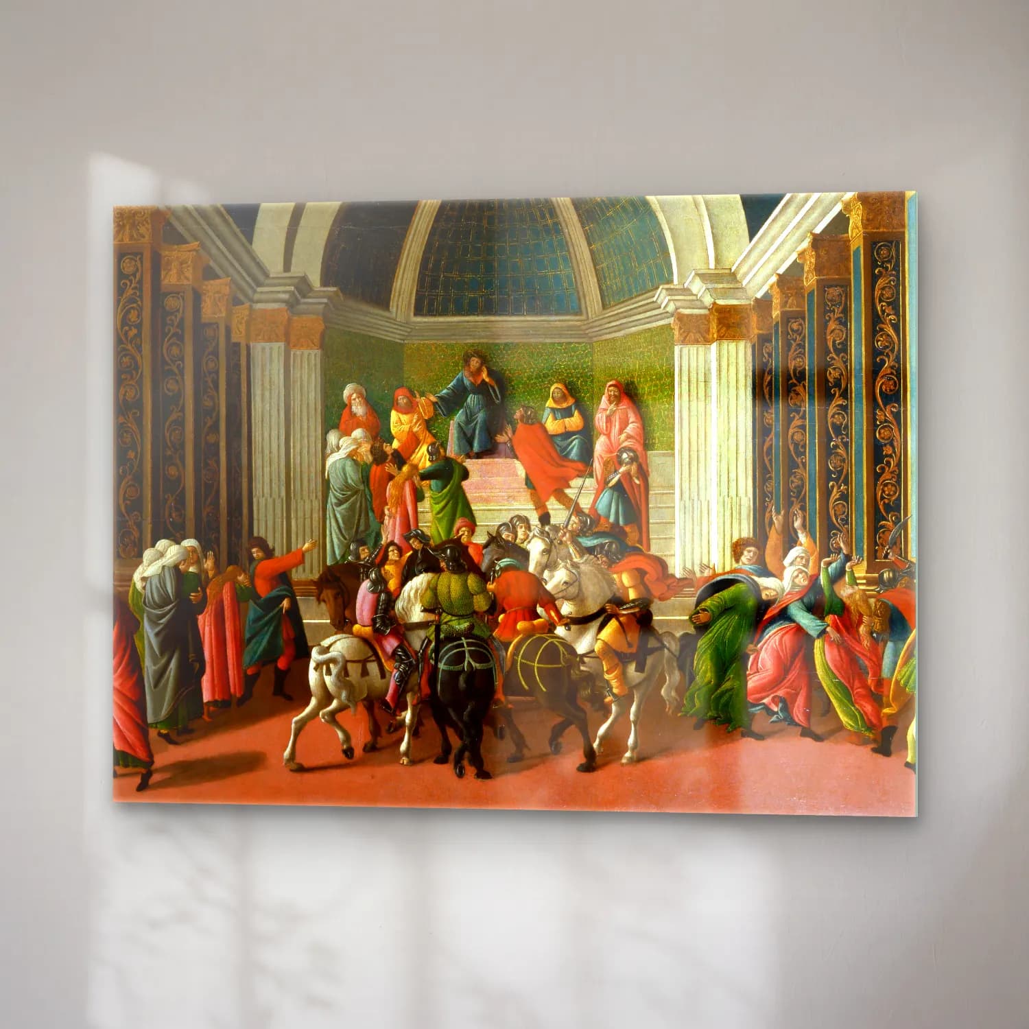Sandro Botticelli – Dini Sahne – Yeşil Tonlar cam tablo — sağ açıdan görünüm