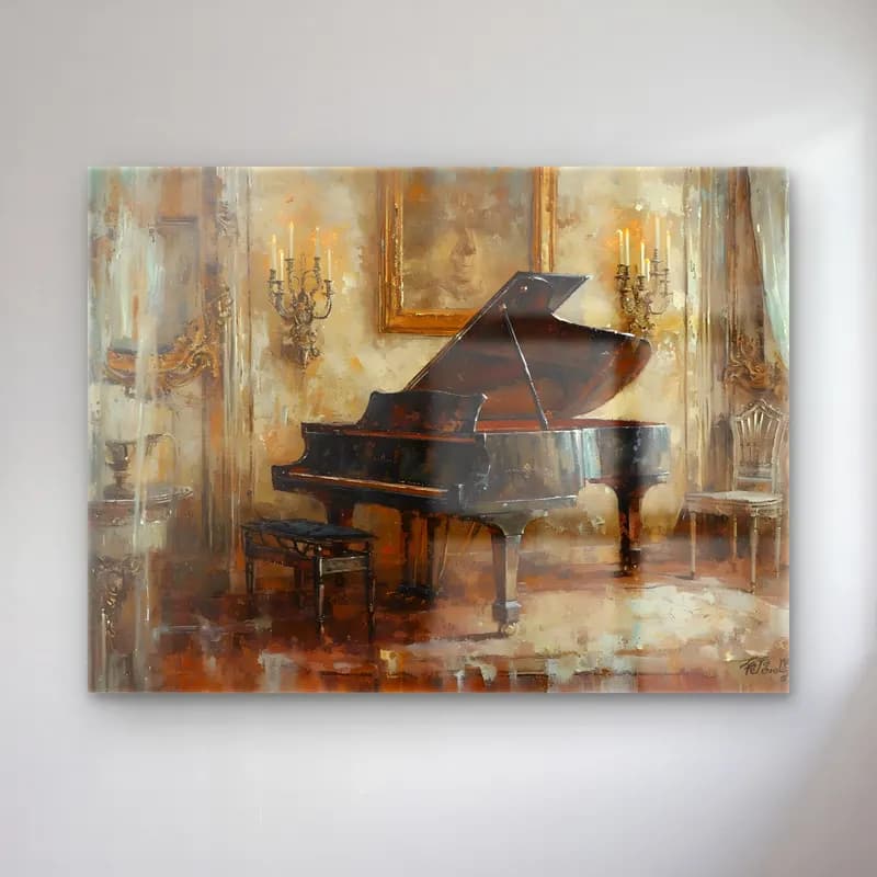 Yağlı Boya Piyano No. 6 cam tablo — Yağlı Boya Piyano No. 6 — yağlı boya piyano