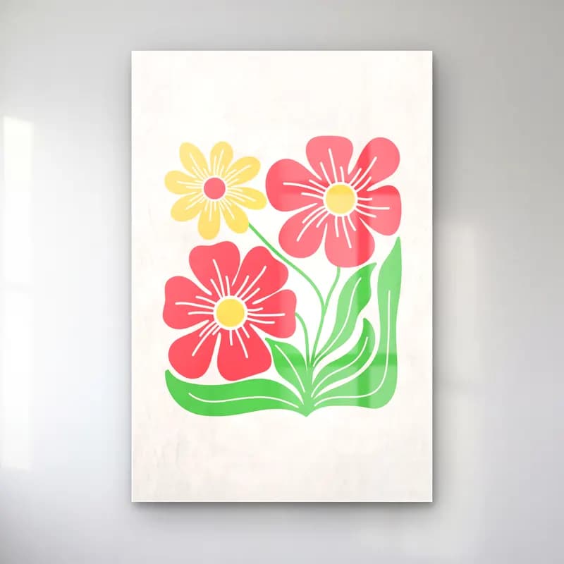 Pastel Çiçek Deseni No. 12 cam tablo — Pastel Çiçek Deseni No. 12 — pastel çiçek deseni
