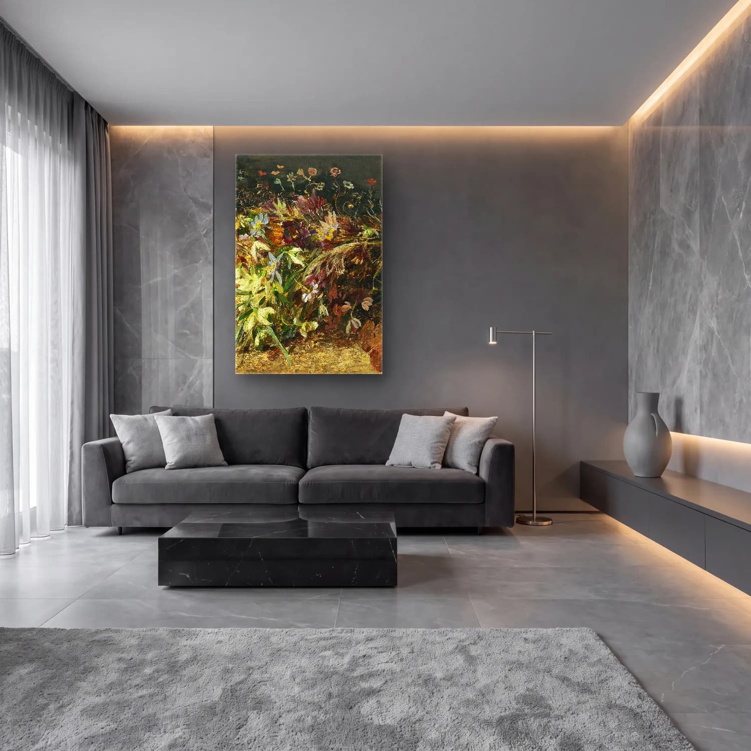 Olga Wisinger-Florian – A bouquet of spring flowers with snowdrops cam tablo — lüks salon duvarında