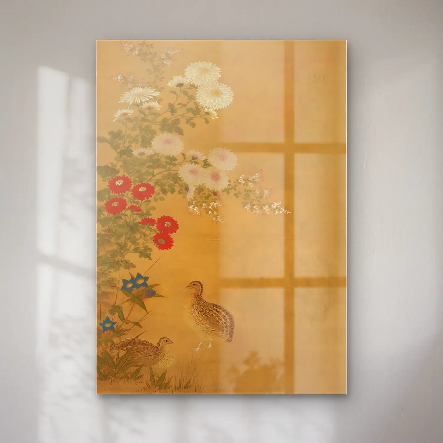 Japon Baskı Çiçek Bahçesi No. 7 cam tablo — Japon Baskı Çiçek Bahçesi No. 7 — japon baskı çiçek bahçesi