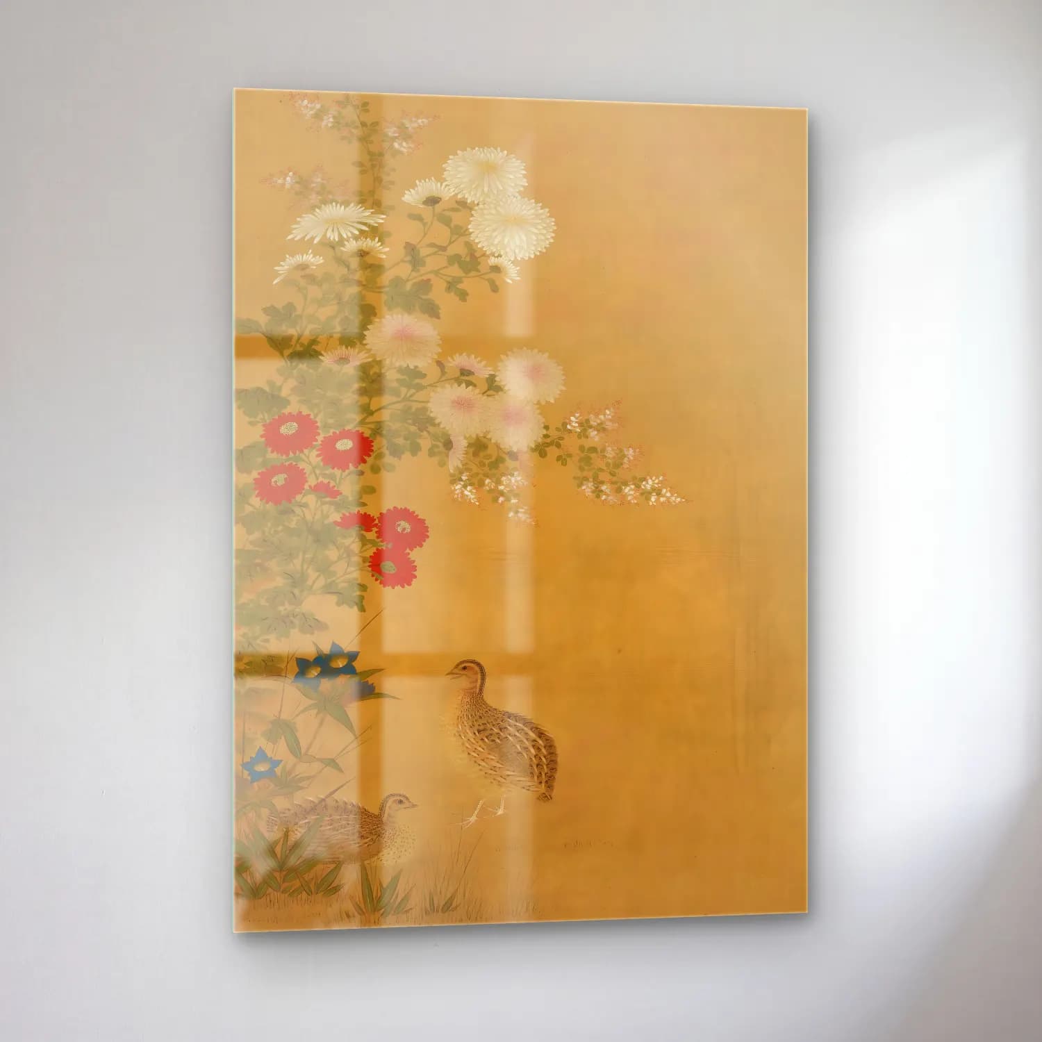 Japon Baskı Çiçek Bahçesi No. 7 cam tablo — sol açıdan görünüm