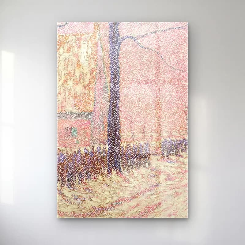 Alfred William Finch – Le Faubourg sous la neige ou Scène de rue en hiver cam tablo — Alfred William Finch – Le Faubourg sous la neige ou Scène de rue en hiver — empresyonist lavanta tarlası