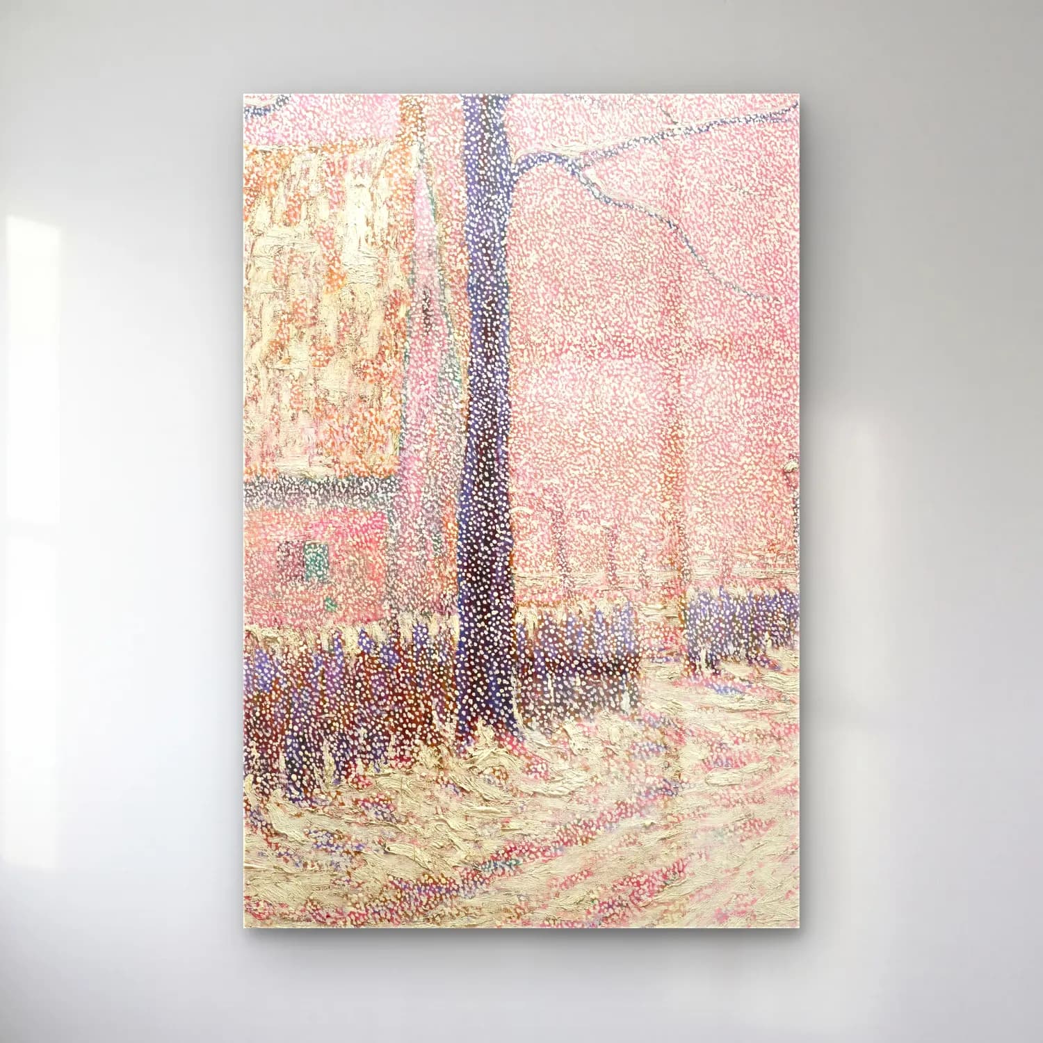 Alfred William Finch – Le Faubourg sous la neige ou Scène de rue en hiver cam tablo — Alfred William Finch – Le Faubourg sous la neige ou Scène de rue en hiver — empresyonist lavanta tarlası