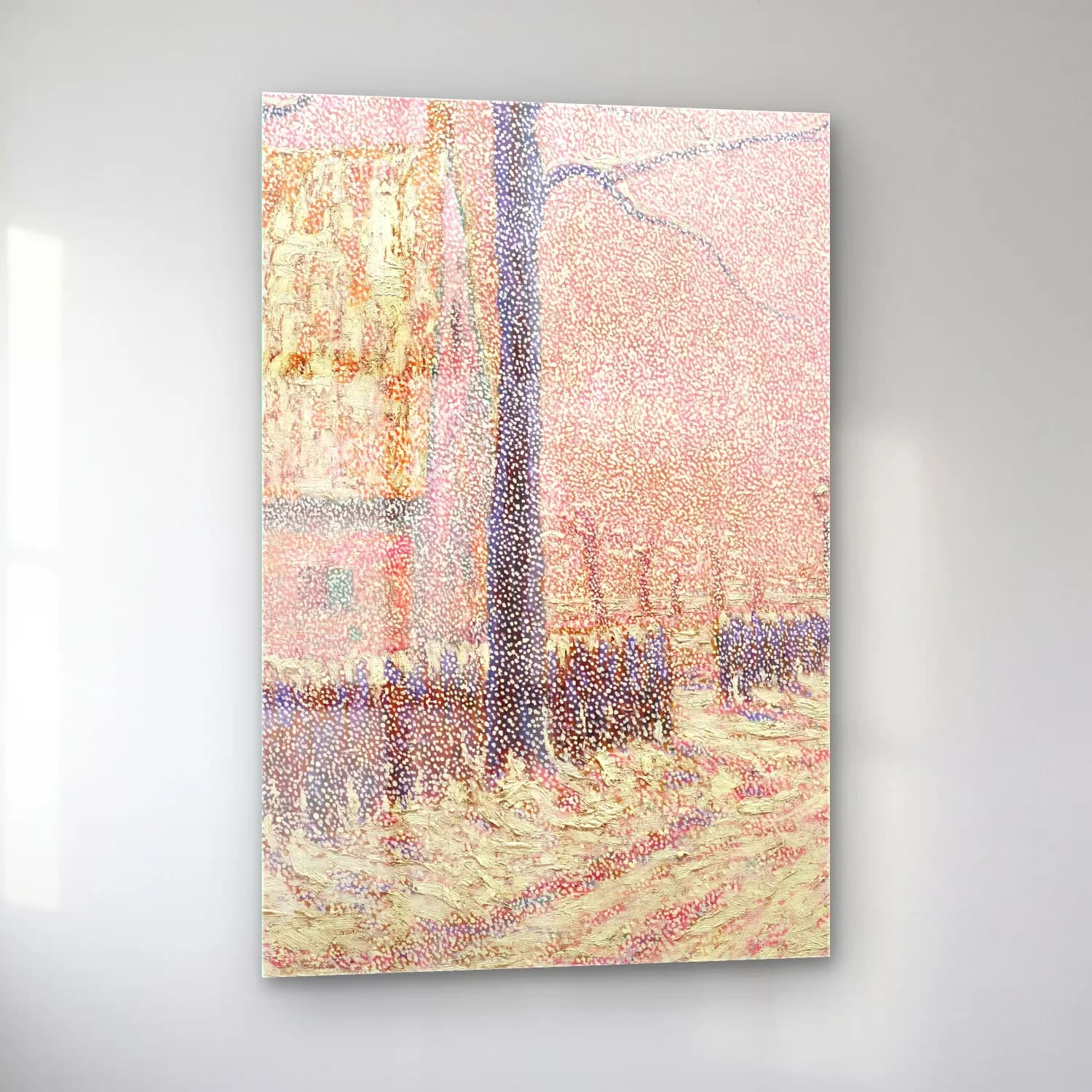Alfred William Finch – Le Faubourg sous la neige ou Scène de rue en hiver cam tablo — sol açıdan görünüm