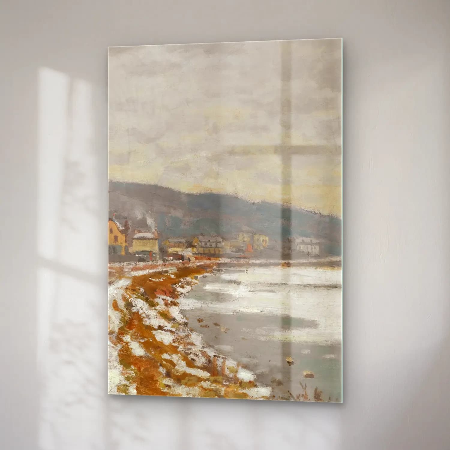 Claude Monet – La Seine À Bougival cam tablo — sağ açıdan görünüm