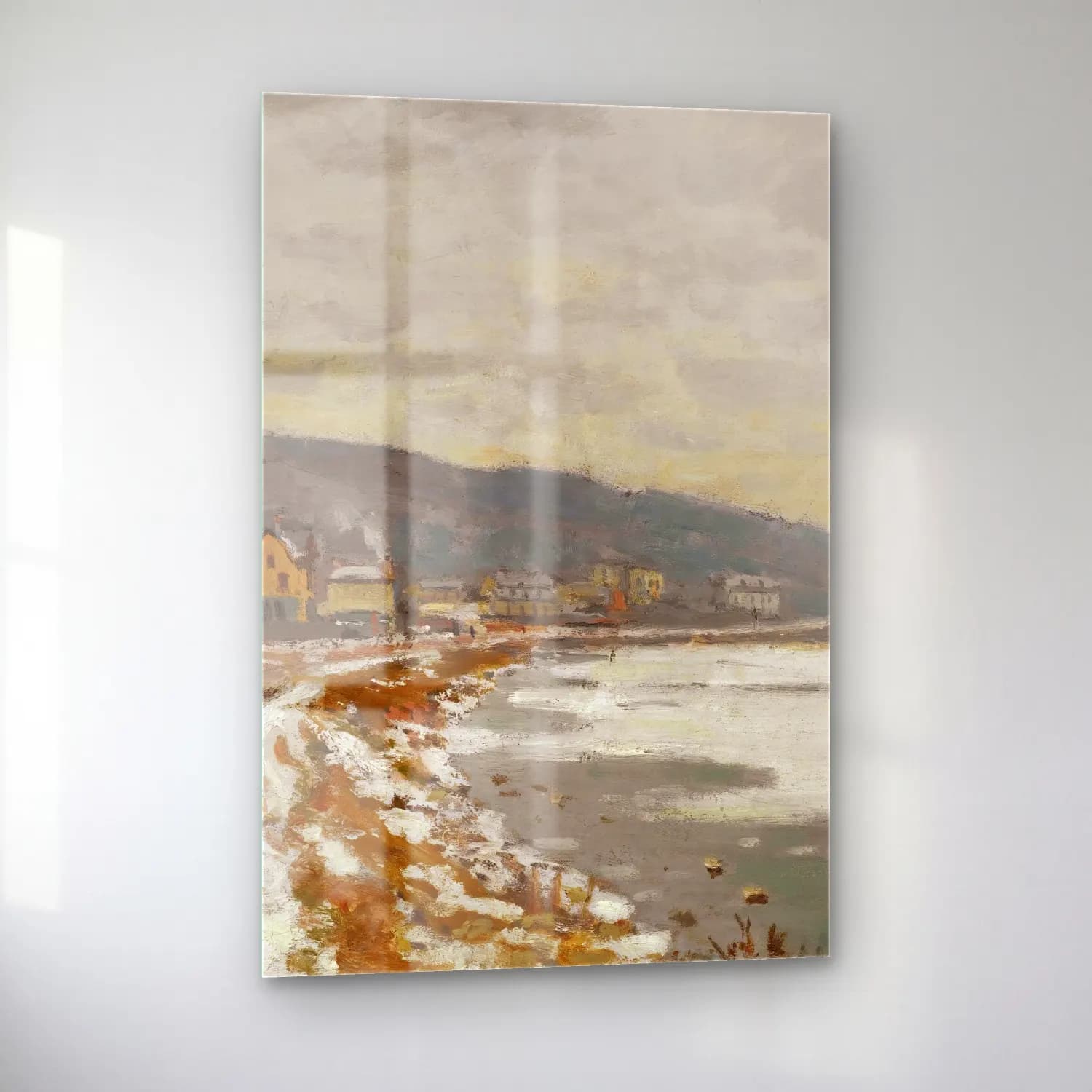Claude Monet – La Seine À Bougival cam tablo — sol açıdan görünüm