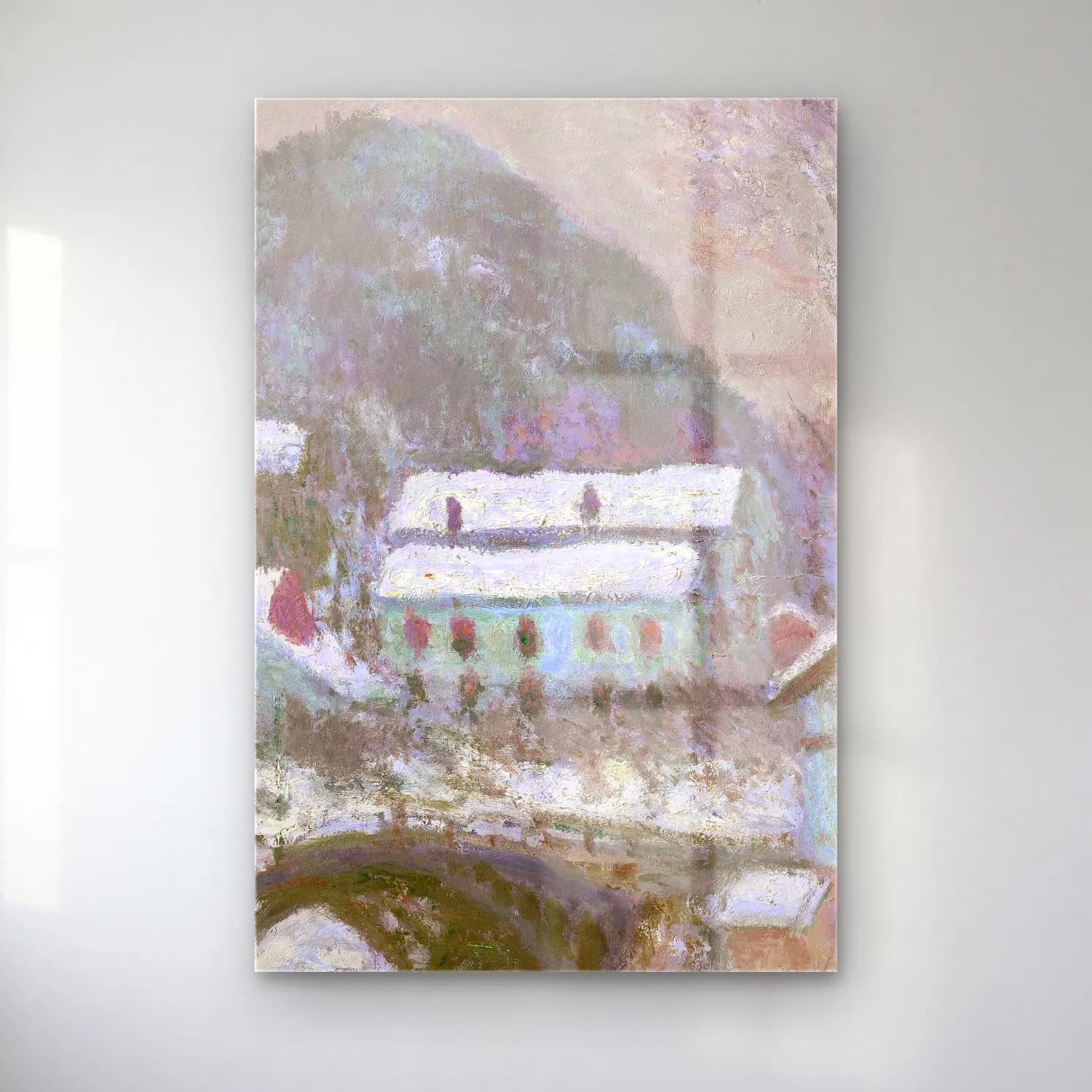 Claude Monet – Sandviken, Norvège, effet de neige cam tablo — Claude Monet – Sandviken, Norvège, effet de neige — empresyonist karlı kış manzarası