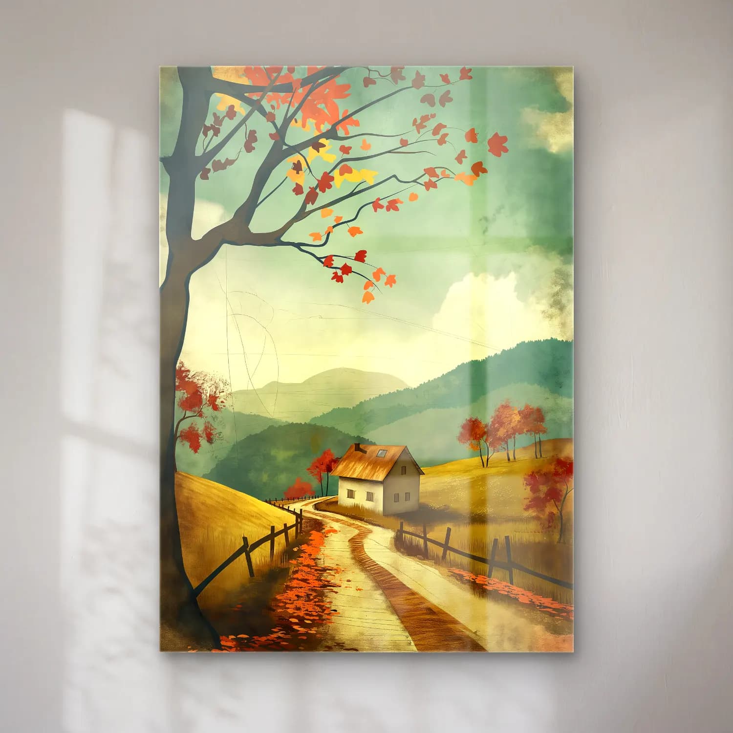 Vintage Kır Evi cam tablo — Vintage Kır Evi — vintage kır evi
