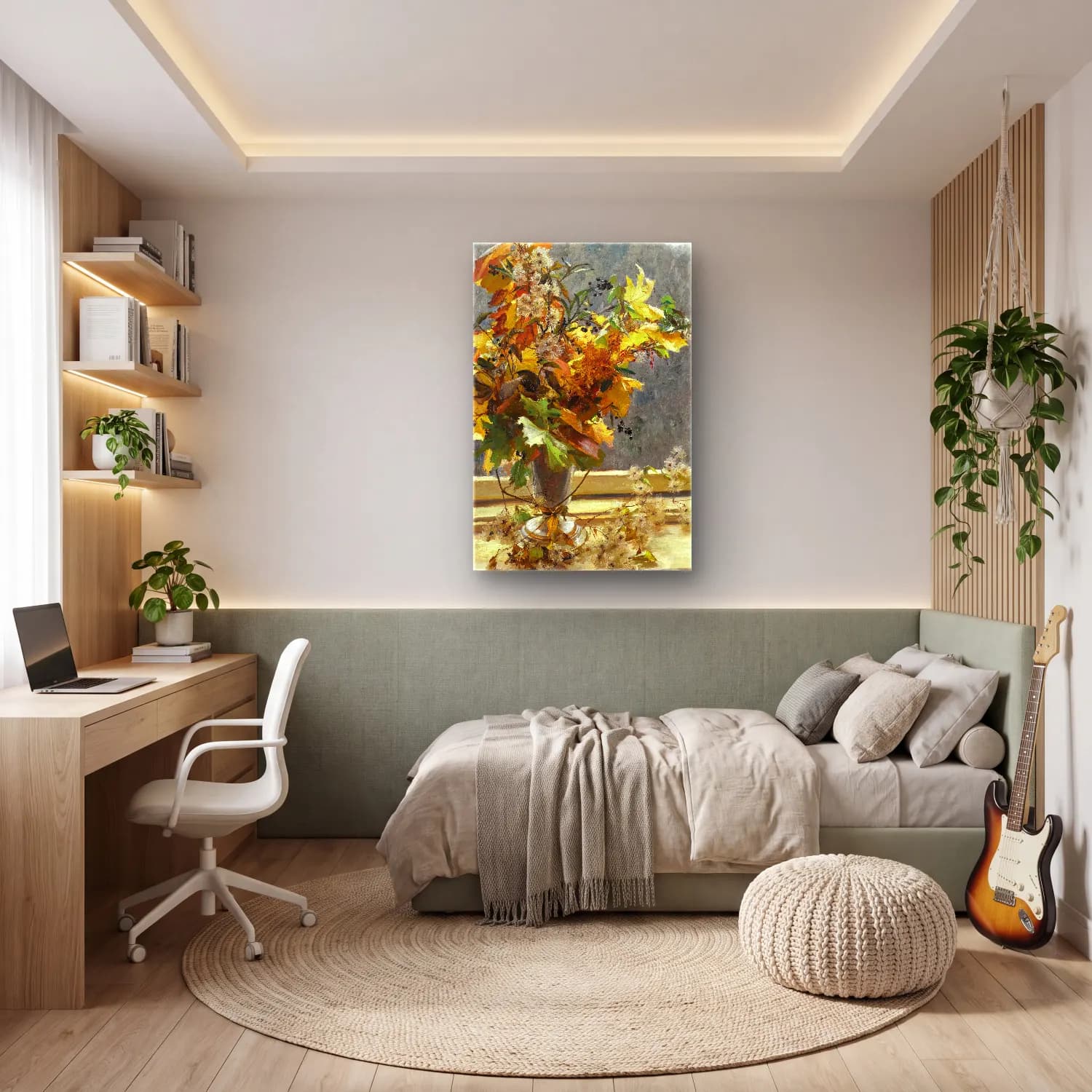 Olga Wisinger-Florian – Herbstlaub (Autumn Leaves) cam tablo — genç odasında