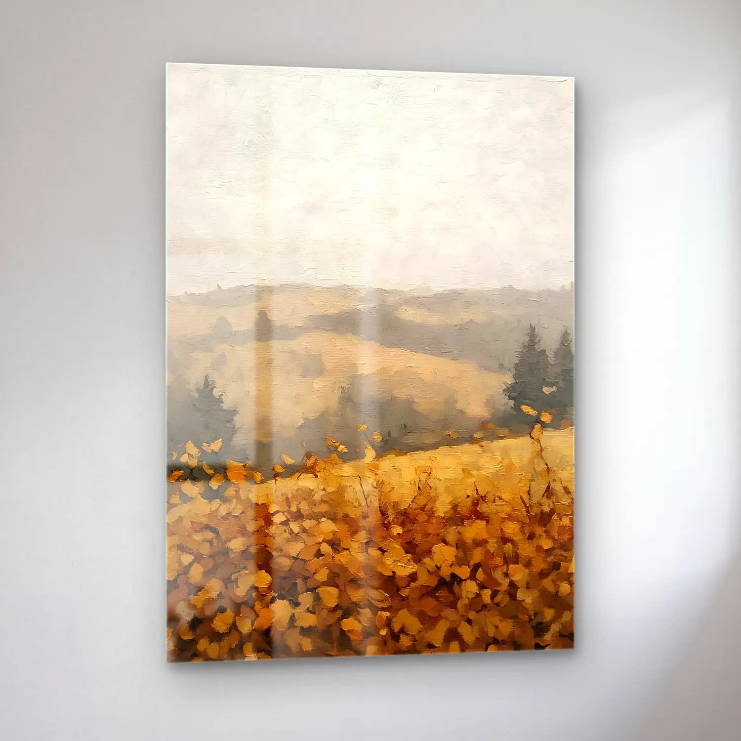Empresyonist Soyut Manzara No. 5 cam tablo — sol açıdan görünüm