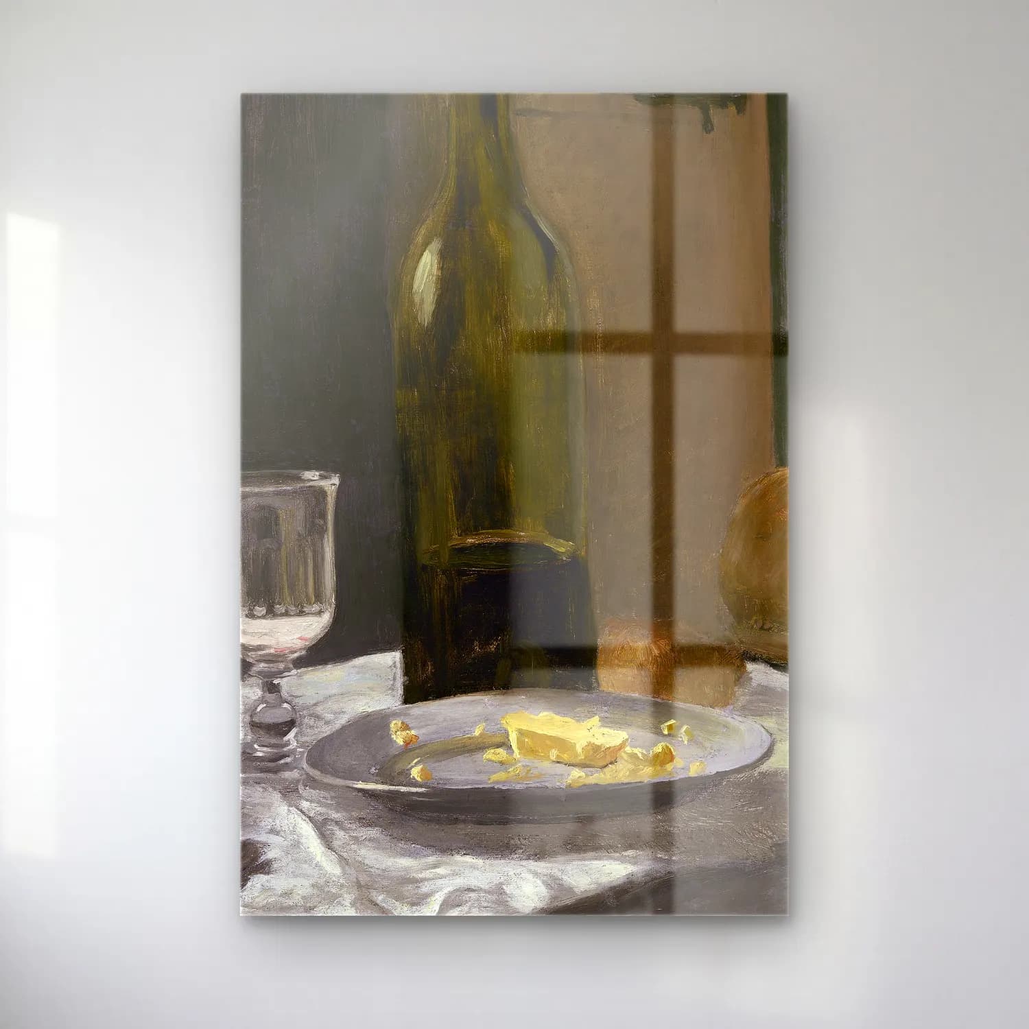 Claude Monet – Still Life with Bottle,Carafe Bread and Wine cam tablo — Claude Monet – Still Life with Bottle,Carafe Bread and Wine — empresyonist kadeh şarap