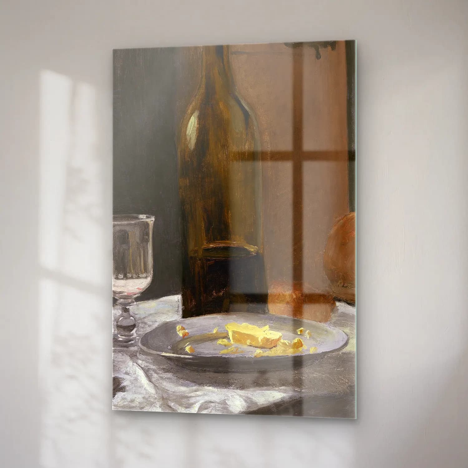 Claude Monet – Still Life with Bottle,Carafe Bread and Wine cam tablo — sağ açıdan görünüm