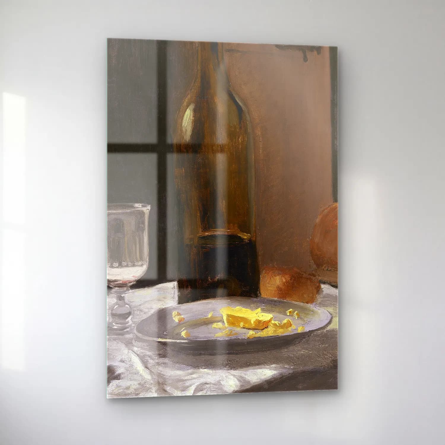 Claude Monet – Still Life with Bottle,Carafe Bread and Wine cam tablo — sol açıdan görünüm