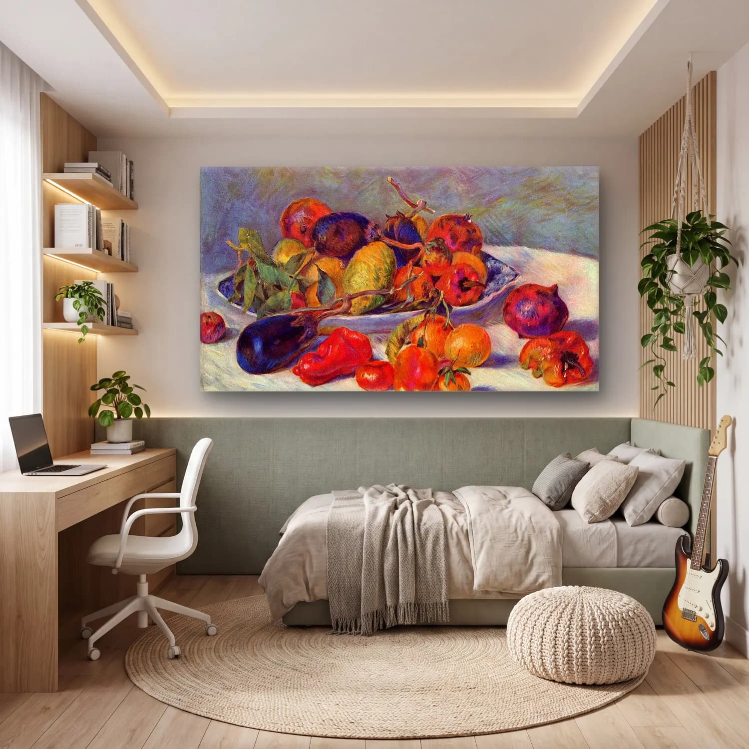 Pierre-Auguste Renoir – Still life with fruit cam tablo — genç odasında