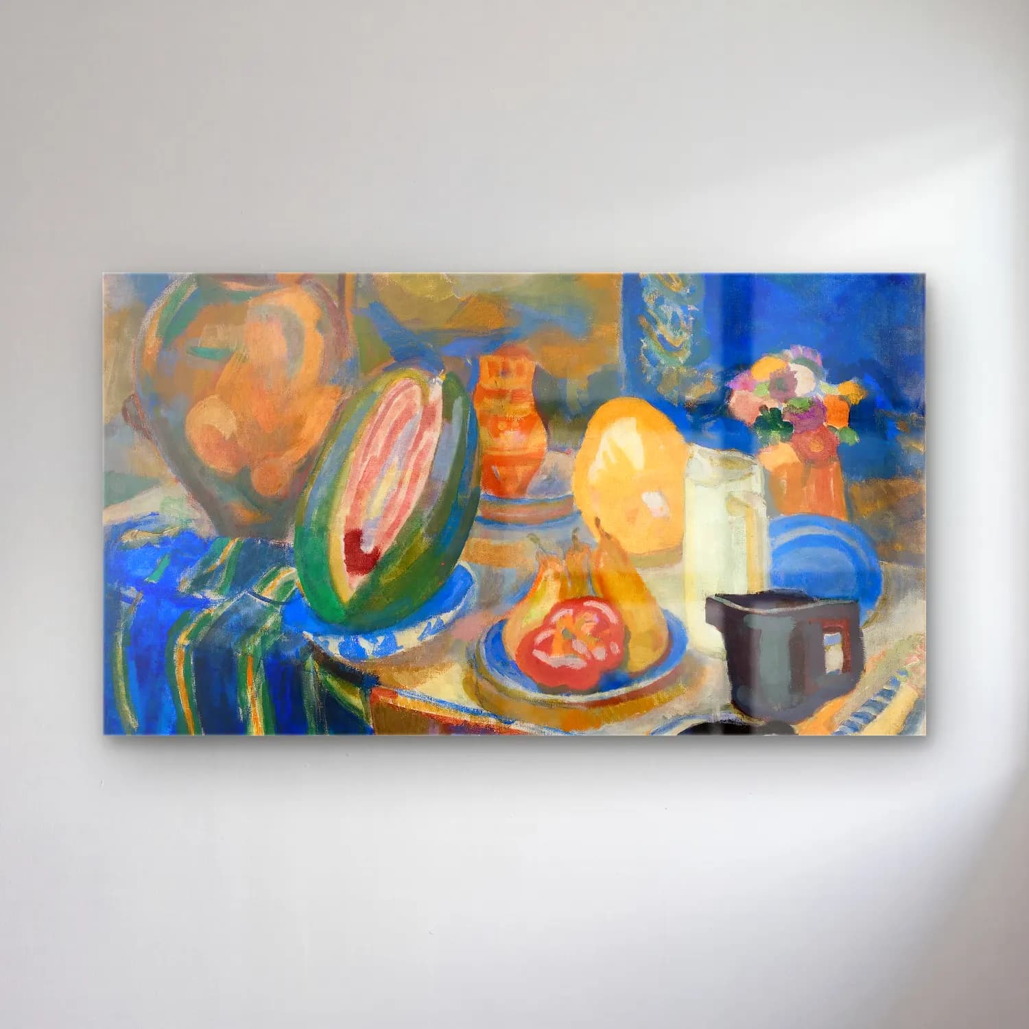 Robert Delaunay – Nature morte portugaise cam tablo — Robert Delaunay – Nature morte portugaise — empresyonist meyveli natürmort