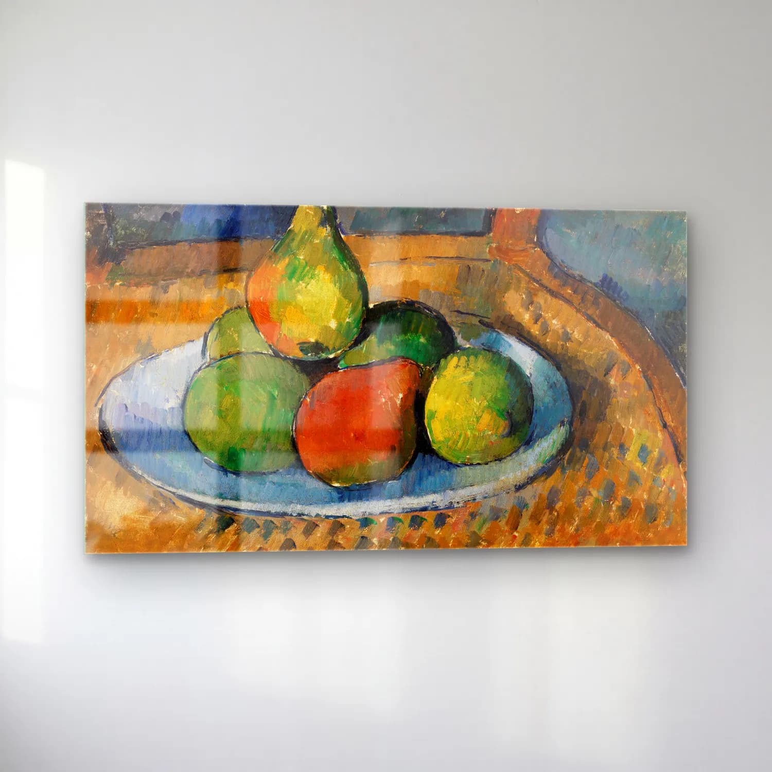 Paul Cézanne – Plate of Fruit on a Chair cam tablo — sol açıdan görünüm