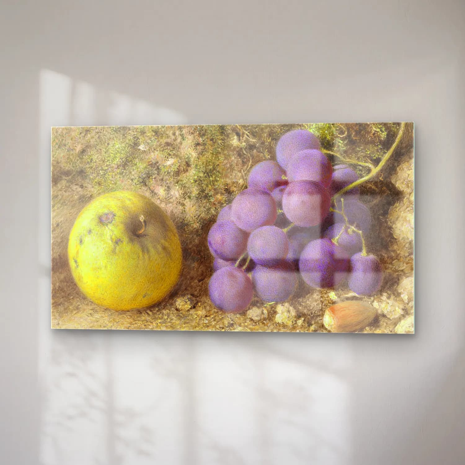 William Henry Hunt – Apple, Grapes and a Cob-Nut cam tablo — sağ açıdan görünüm