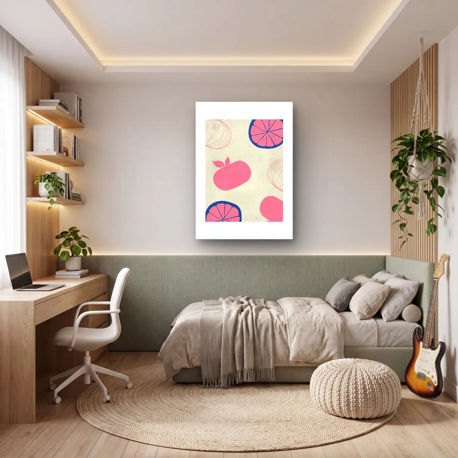 Pastel Karpuz – Pembe Tonlar cam tablo — genç odasında
