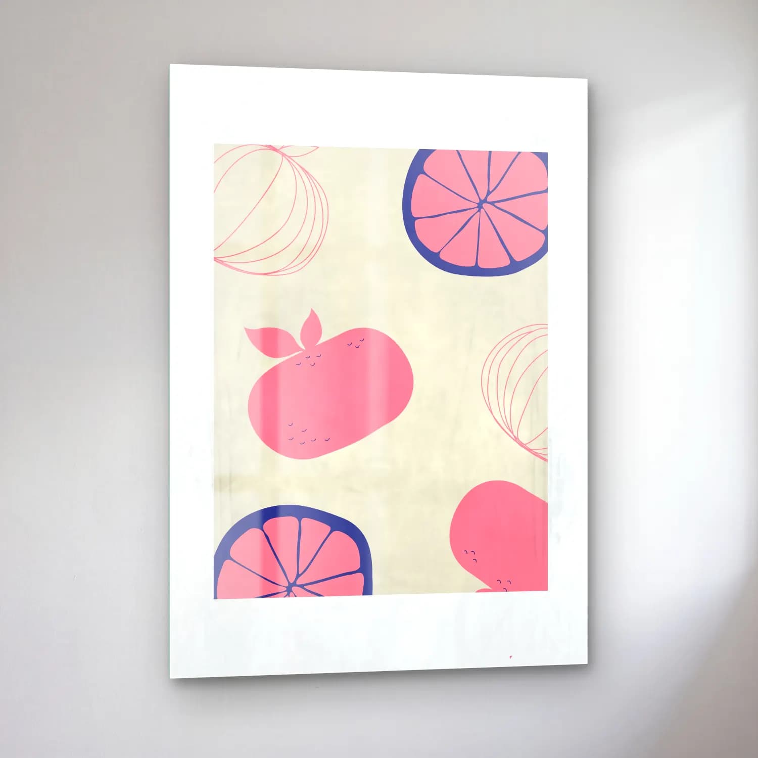 Pastel Karpuz – Pembe Tonlar cam tablo — sol açıdan görünüm