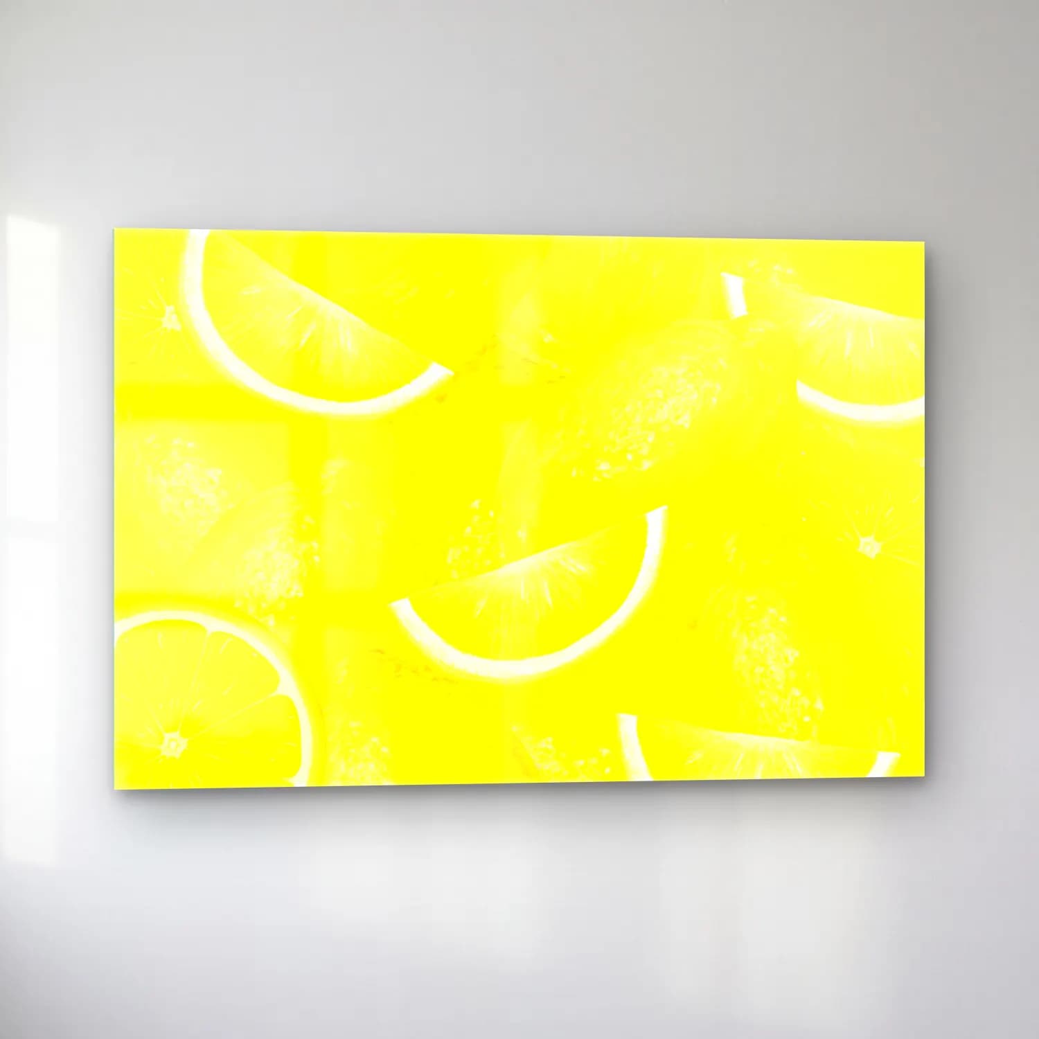 Retro Limonlar – Sarı Tonlar cam tablo — sol açıdan görünüm