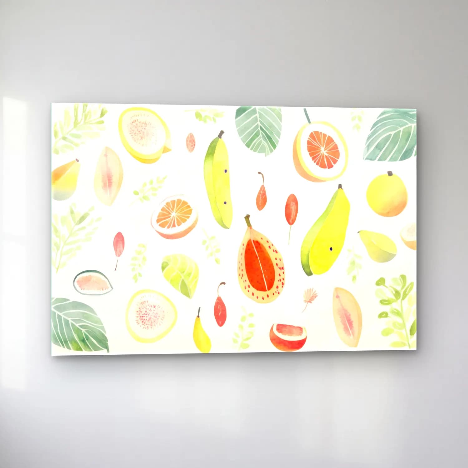 Pastel Limonlar No. 4 cam tablo — sol açıdan görünüm