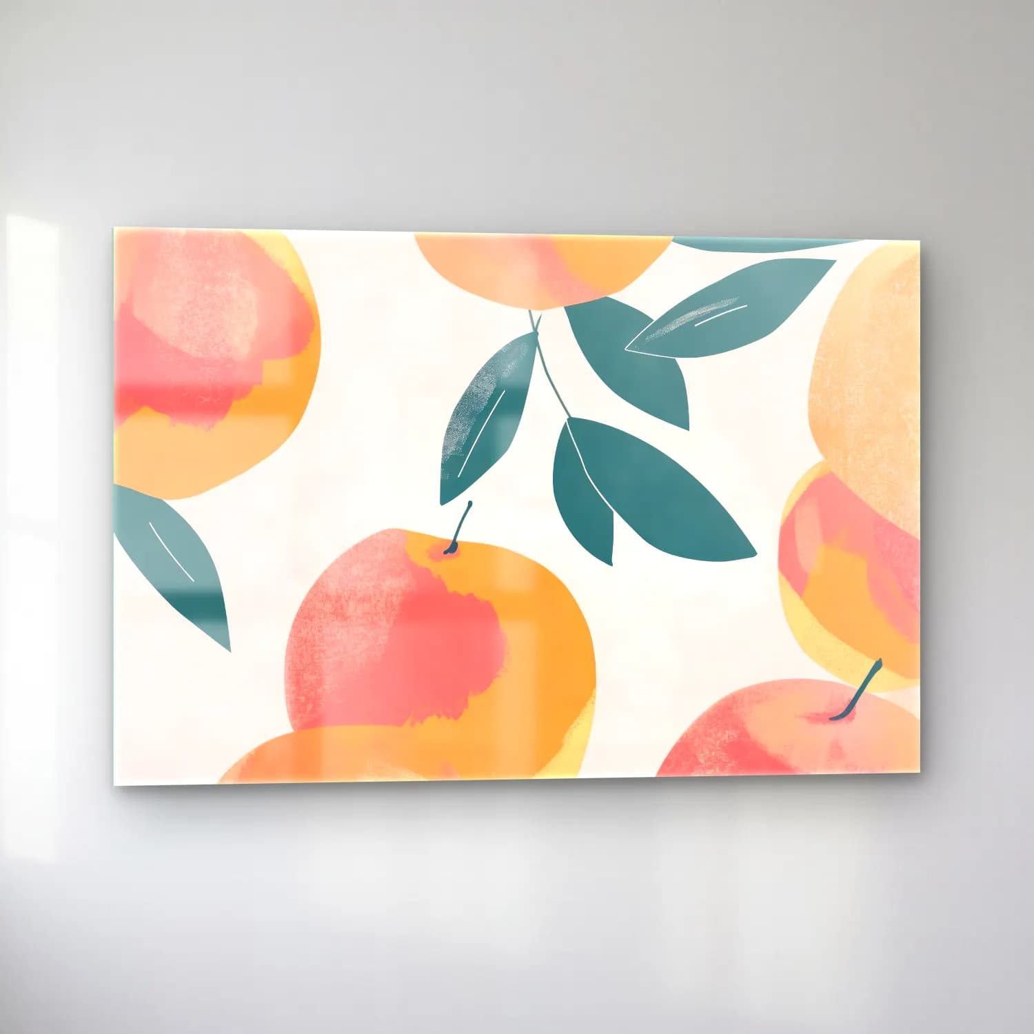 Pastel Portakallar No. 6 cam tablo — sol açıdan görünüm