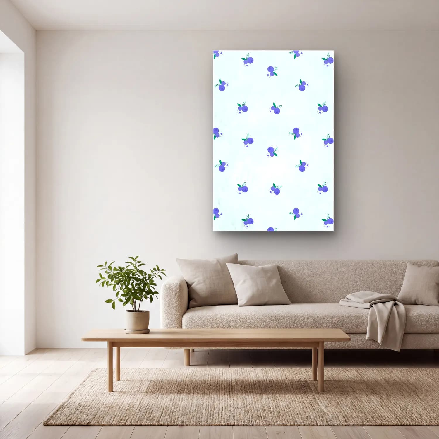 Pastel Çiçek Deseni No. 38 cam tablo — açık renk salonda