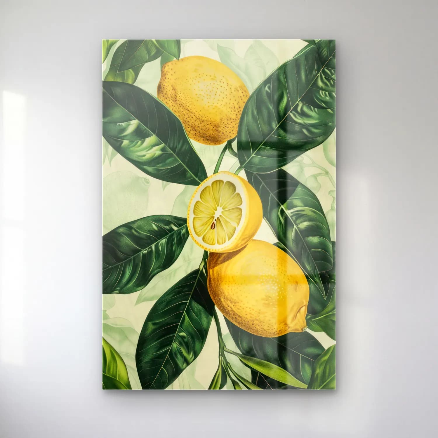 Botanik İllüstrasyon Limonlar No. 4 cam tablo — Botanik İllüstrasyon Limonlar No. 4 — botanik i̇llüstrasyon limonlar