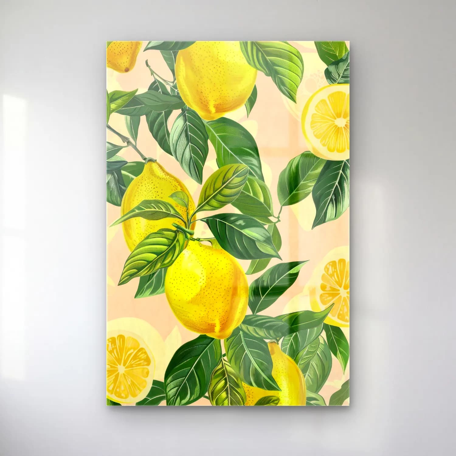 Botanik İllüstrasyon Limonlar No. 5 cam tablo — Botanik İllüstrasyon Limonlar No. 5 — botanik i̇llüstrasyon limonlar