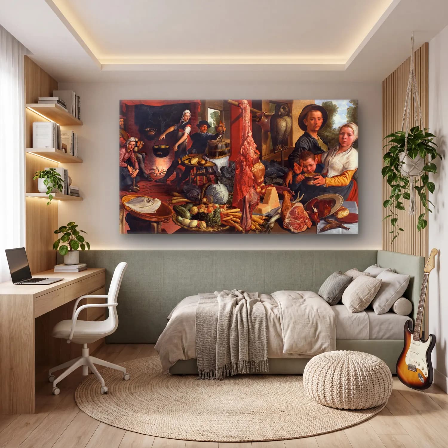 Pieter Aertsen – The Fat Kitchen. An Allegory cam tablo — genç odasında