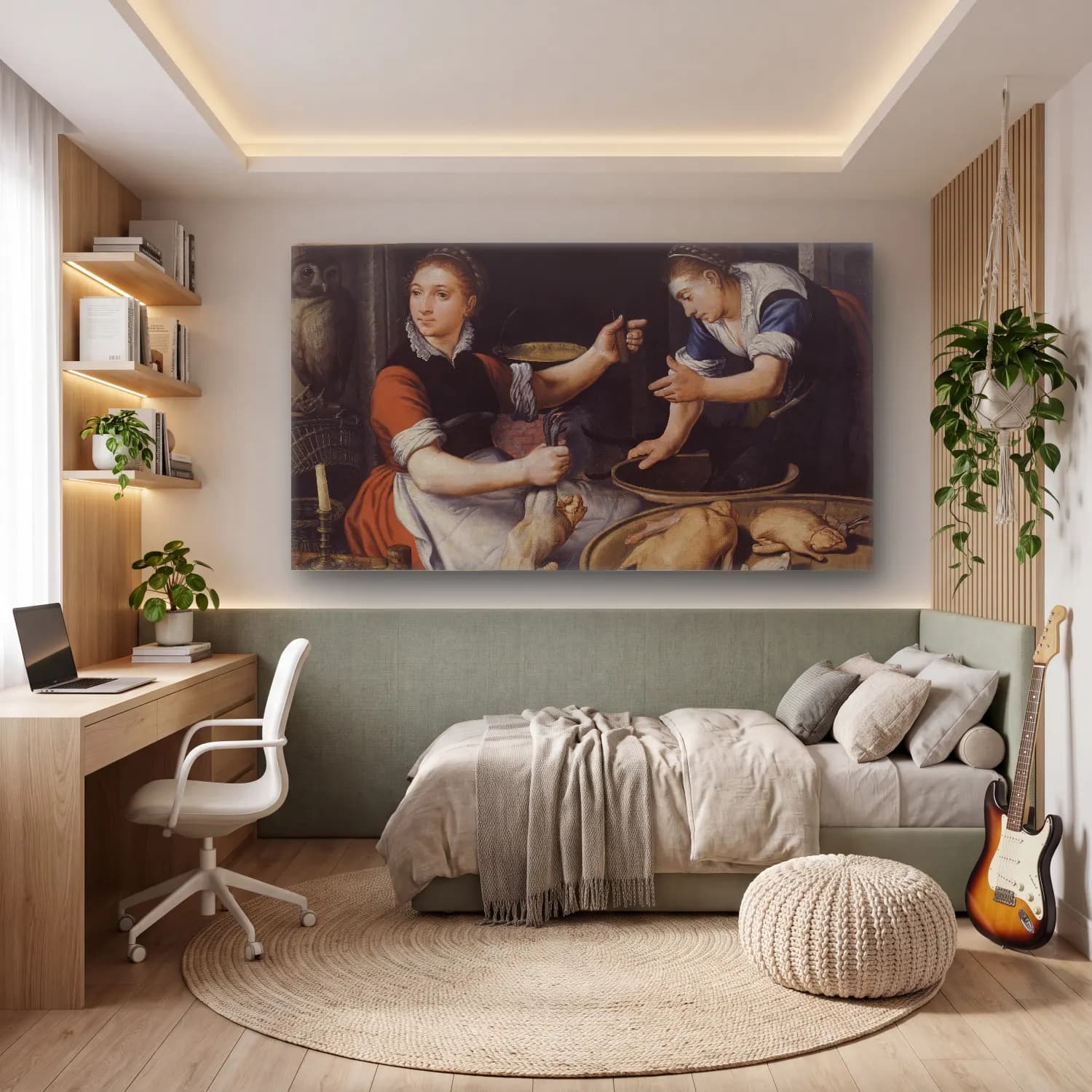 Pieter Aertsen – Two Women Cooking cam tablo — genç odasında