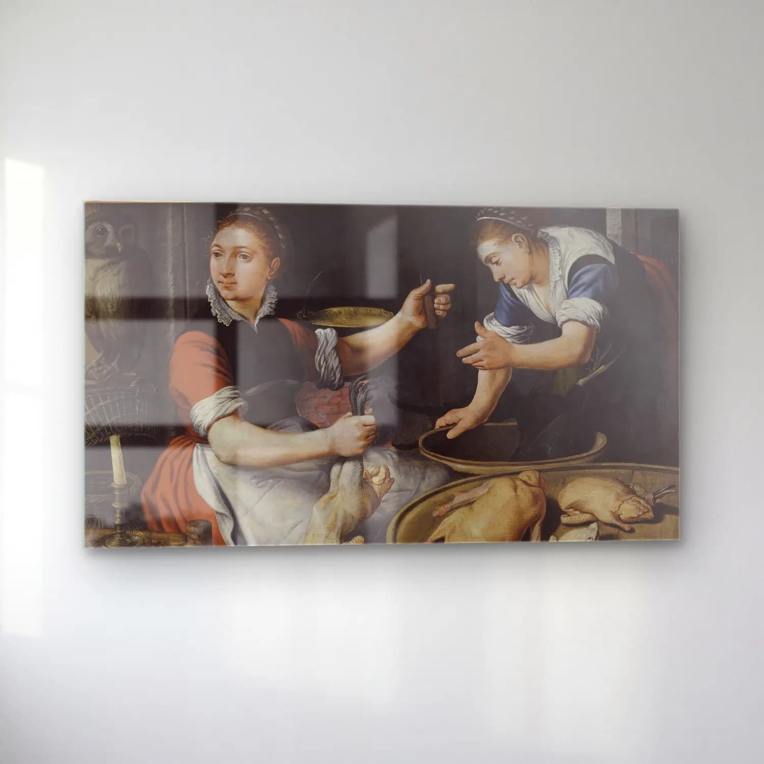 Pieter Aertsen – Two Women Cooking cam tablo — sol açıdan görünüm